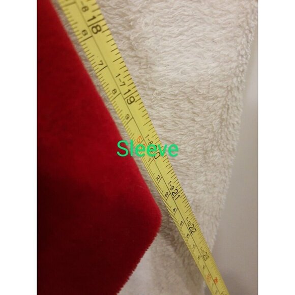 Women's Diamond Tea Medium Red Velvet Stretch Zip  Robe 55 inches Size M - Picture 10 of 12